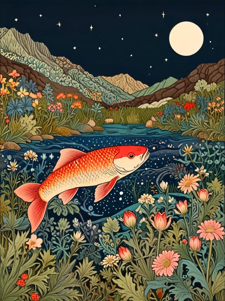 William Morris Chinese Red Fish