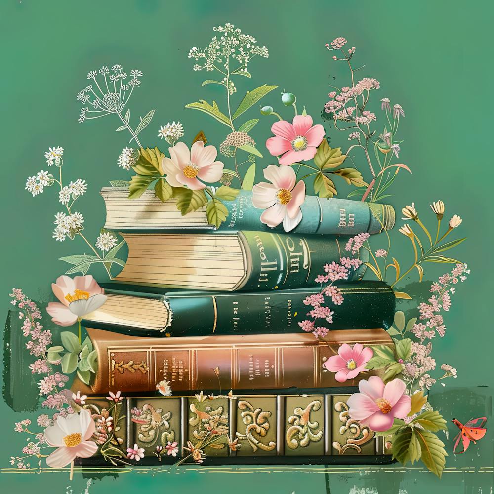 Books And Flowers 4