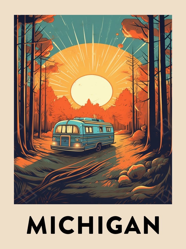 Vintage Travel Poster Michigan 3