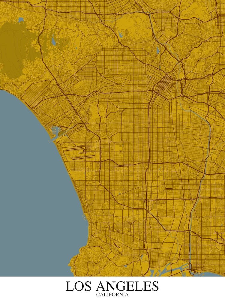 Los Angeles California Yellow Blue
