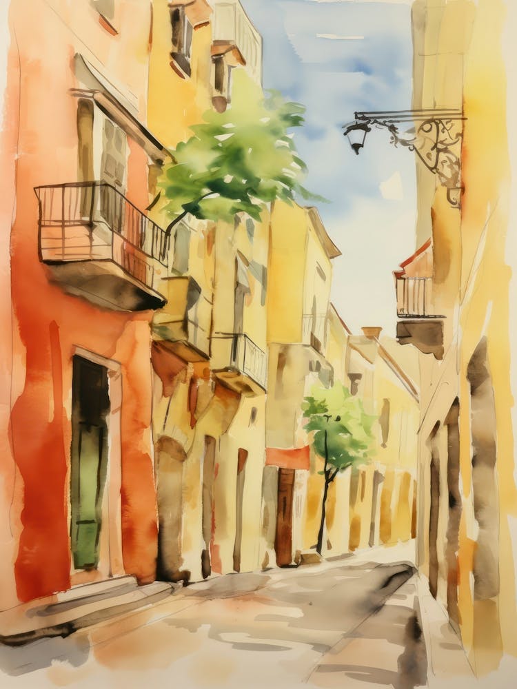 Foggia, Italy Watercolour Streets 3
