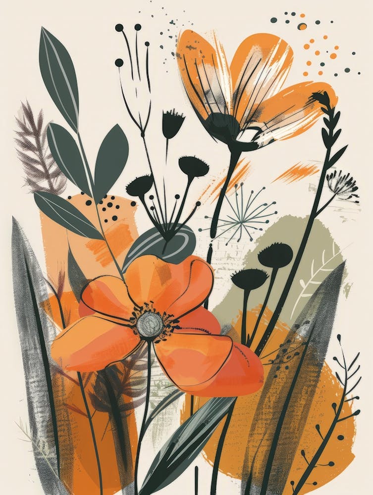 Orangefarbene Blumen 10