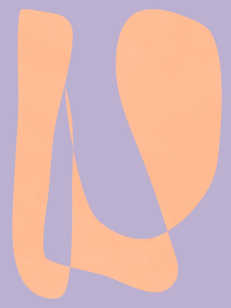 Minimalist Modern Abstract Shapes in Peach and Lavender