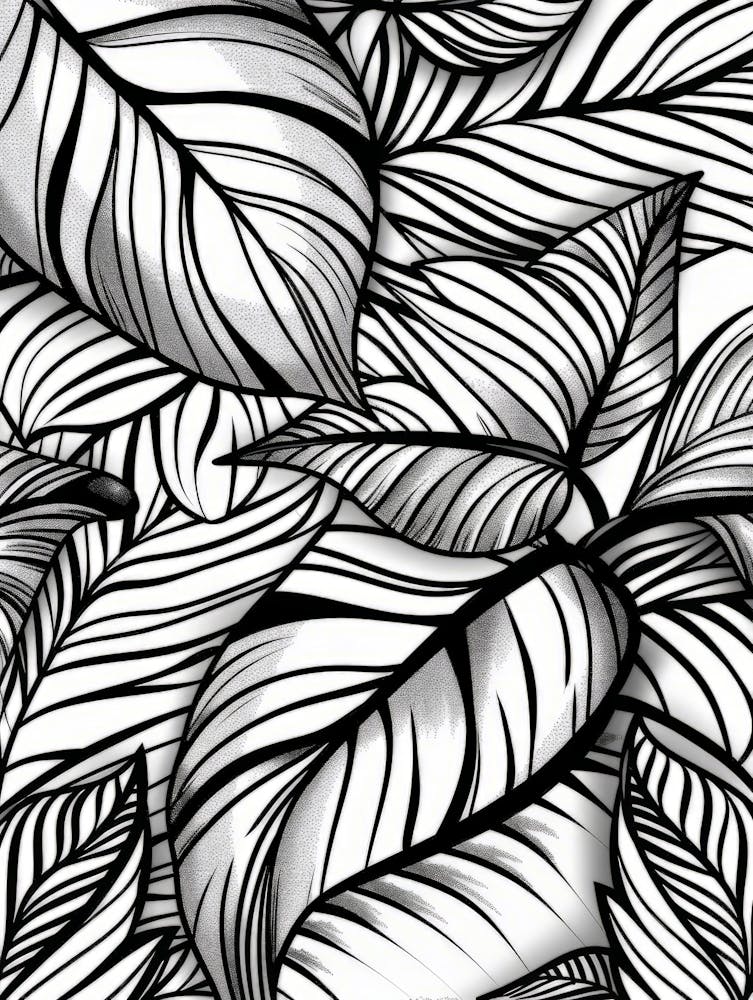 Seamless Pattern Of Tropical Leaves