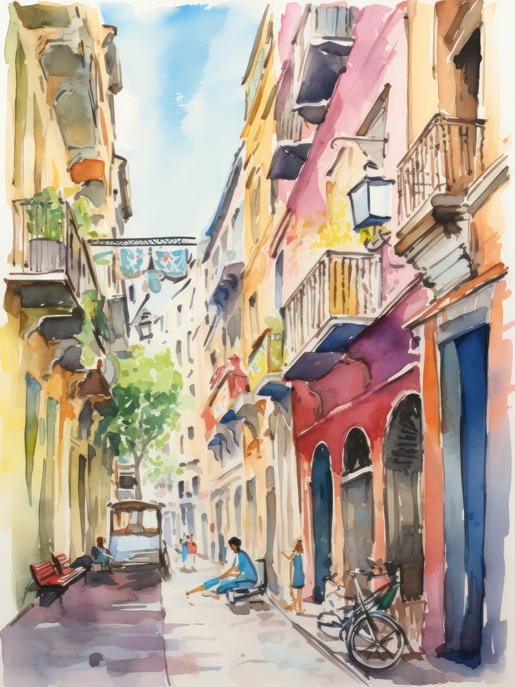 Catania, Italy Watercolour Streets 1
