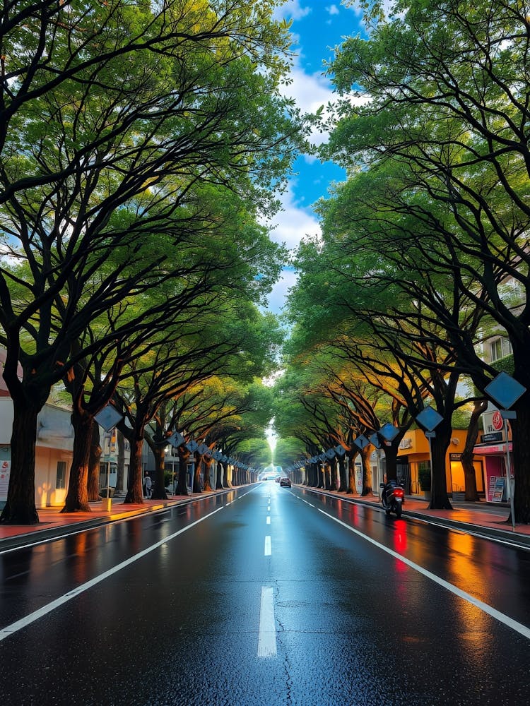 City Street At Night