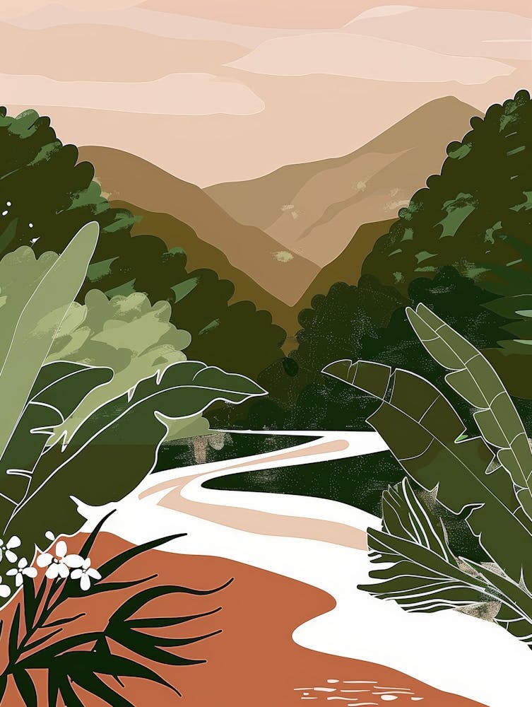 Illustration Of A River In The Jungle
