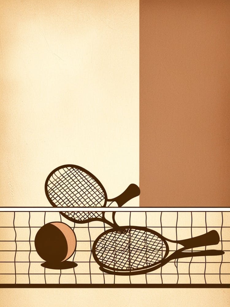 Tennis Rackets And Ball Vector