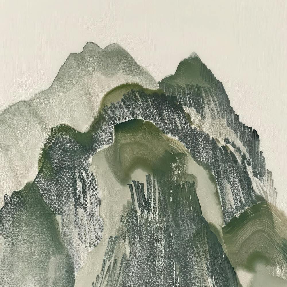 Japanese Watercolour Of Mount Tanigawa 3