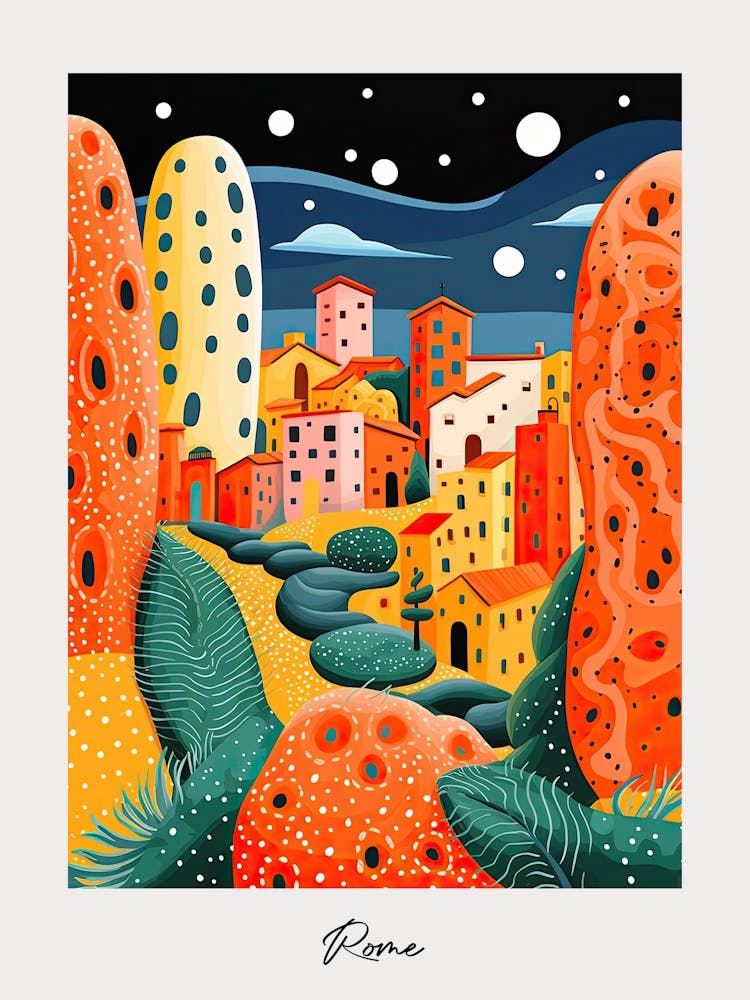 Poster Of Rome, Illustration In The Style Of Pop Art 1