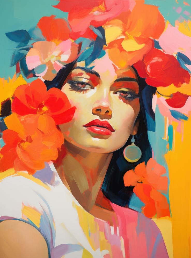 Woman With Flowers On Her Head 4