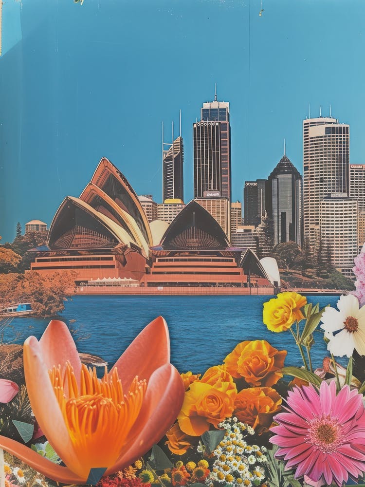 Sydney   Floral Retro Collage Style 1