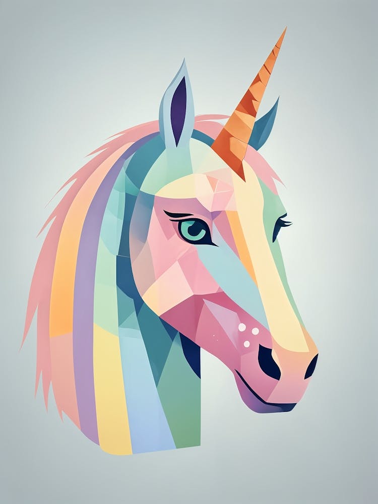 Rainbow Unicorn Head no1