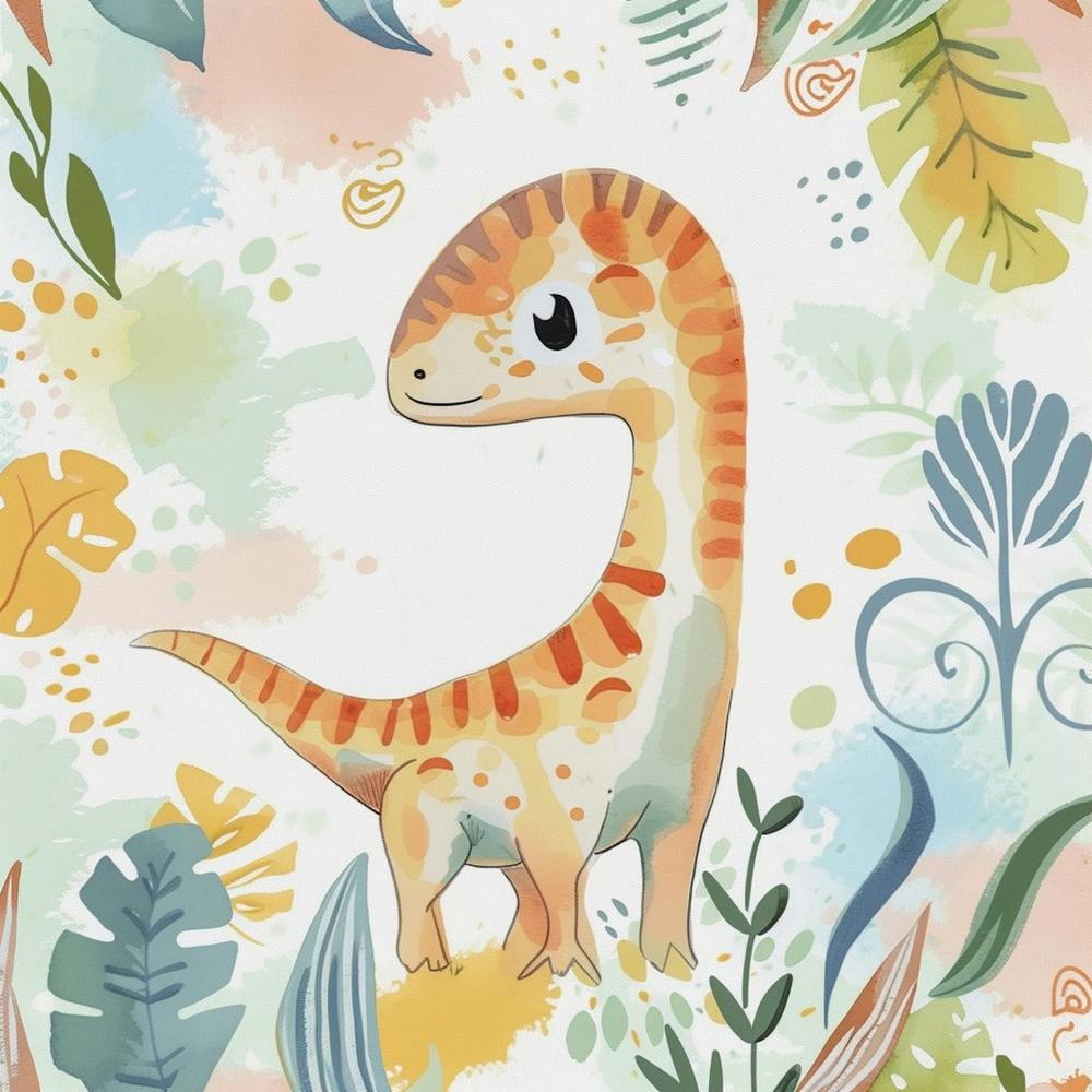 Cute Muted Therizinosaurus Dinosaur 1