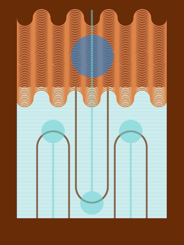 Fields Brown Geometric Abstract