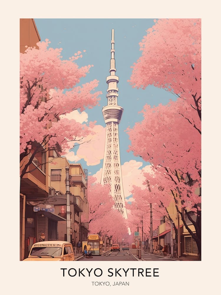 The Tokyo Skytree Japan Travel Poster