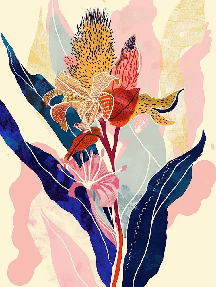 Colourful Flower Illustration Celosia 1