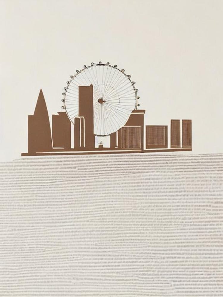 London Eye 1 London Boho Landmark Illustration
