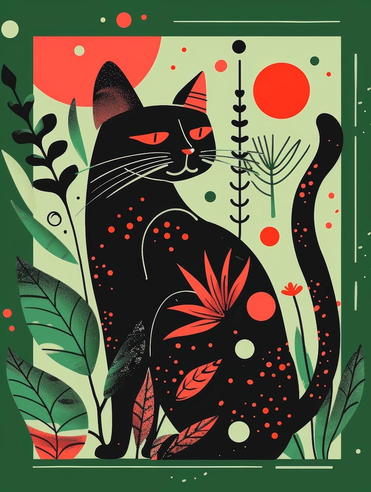 Black Cat In The Garden 10