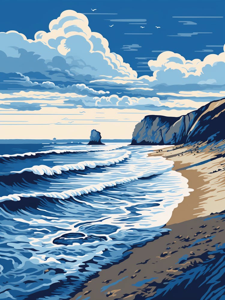 A Screen Print Of Durdle Door Beach Dorset 2