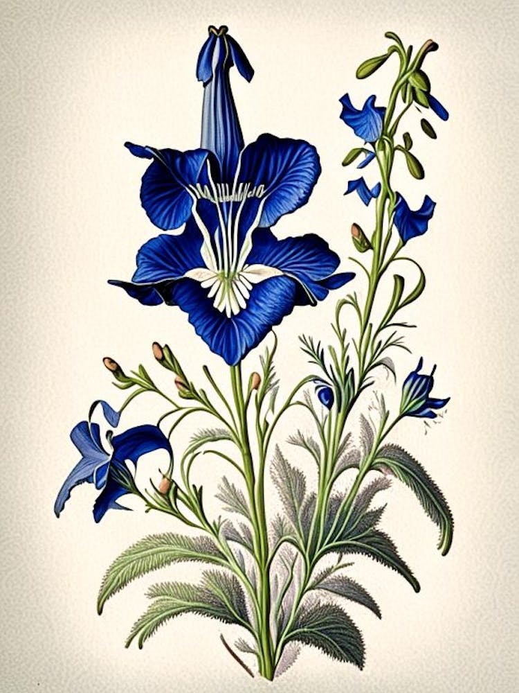 Bellflower 3 Floral Botanical Vintage Poster Flower