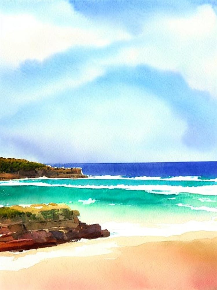 Bronte Beach 3, Australia Watercolour