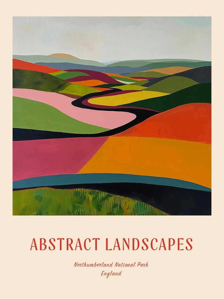 Colourful Abstract Northumberland National Park England 4 Poster