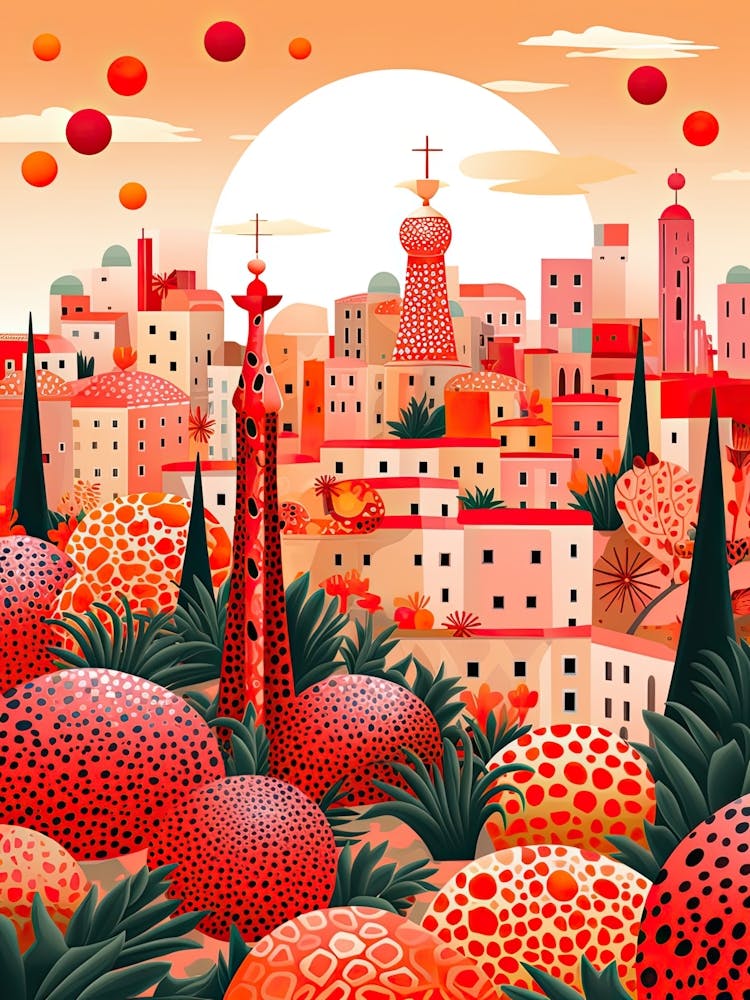 Barcelona, Illustration In The Style Of Pop Art 2