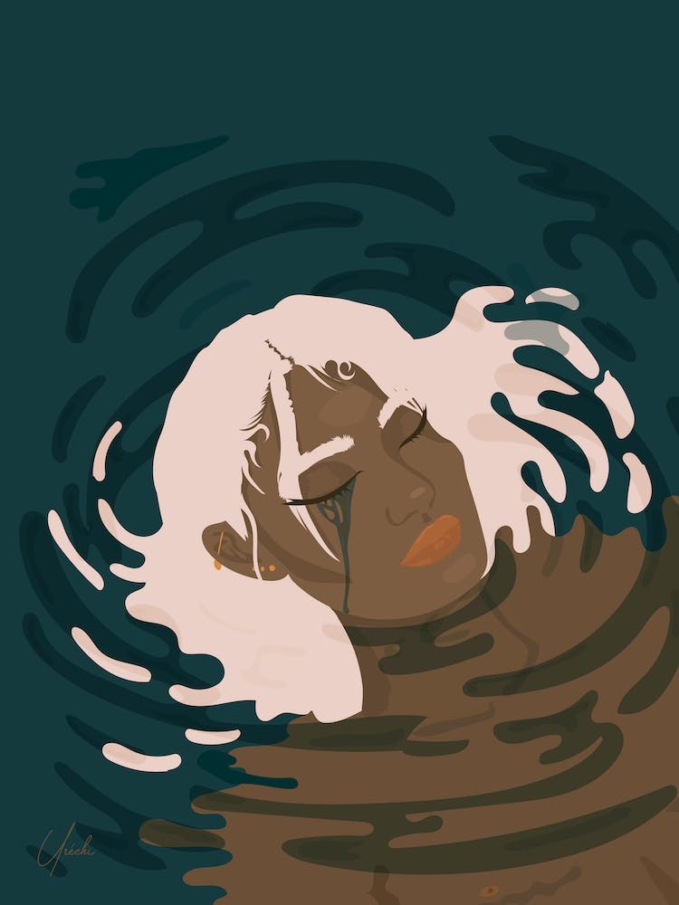 Drowning in thought, Portraits of a Black Woman