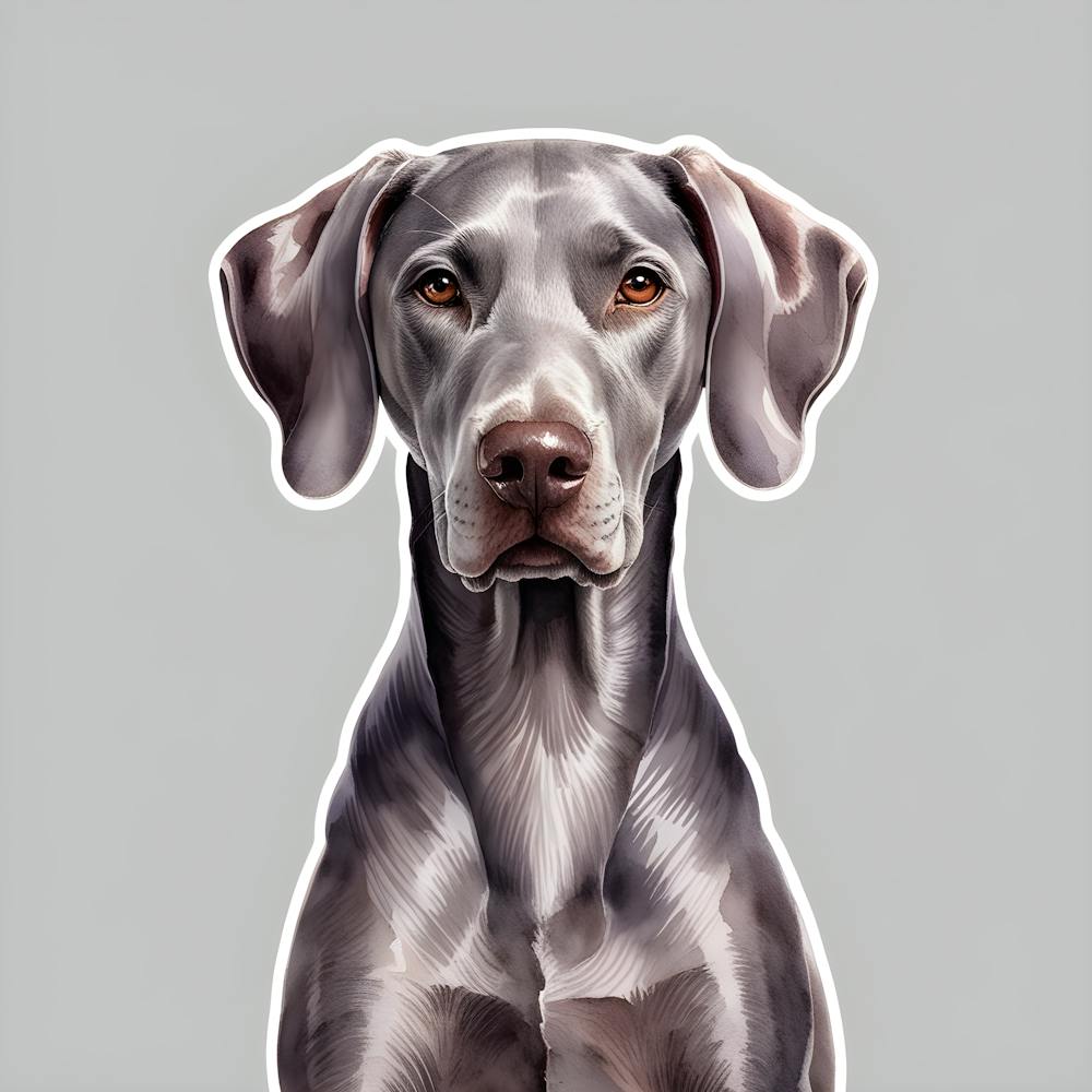 Elegant Weimaraner Dog Portrait – Realistic Wall Art For Pet Lovers And Home Decor