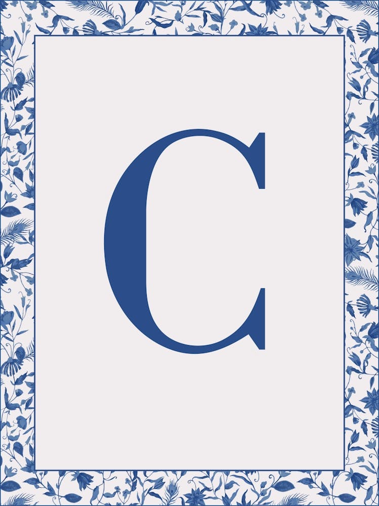 Letter C Monogram Initial Blue