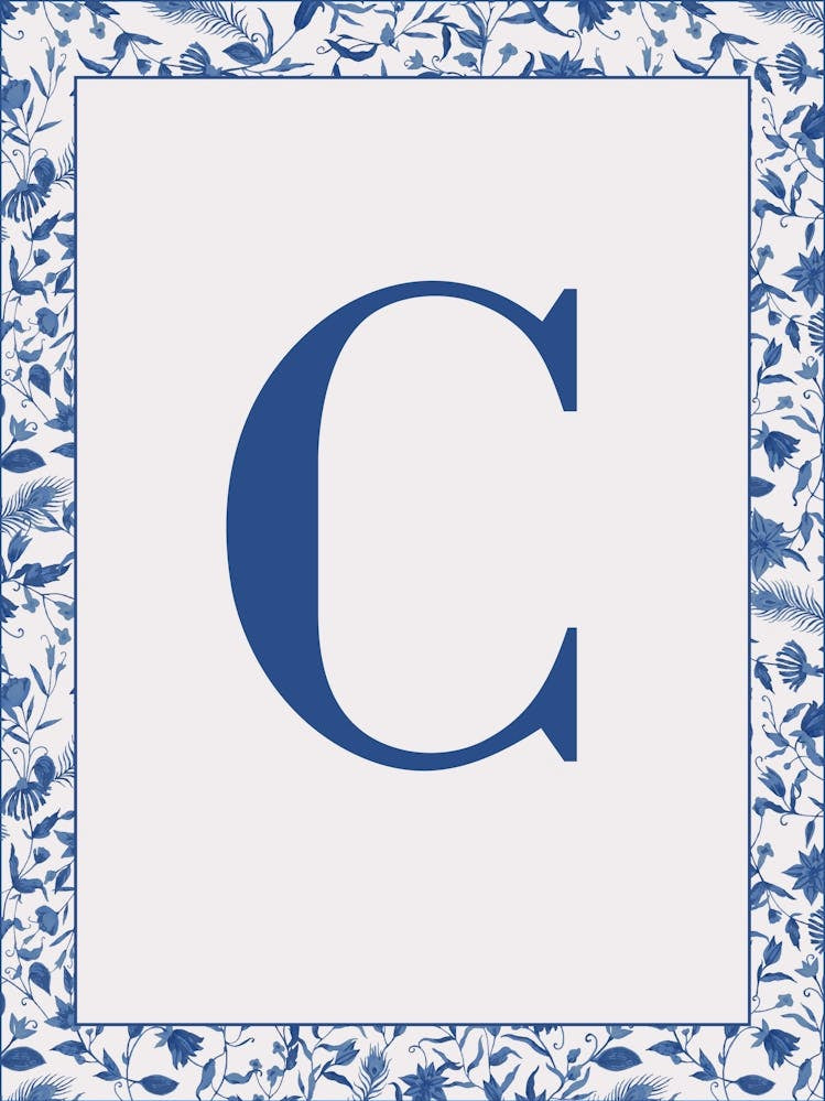 Letter C Monogram Initial Blue