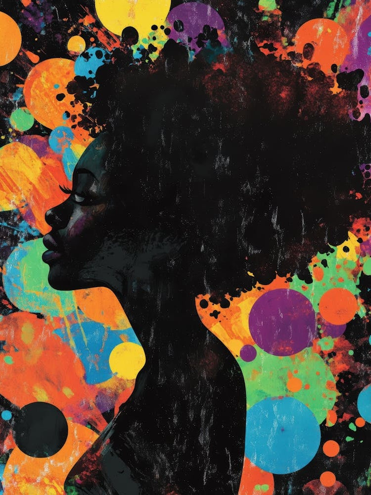 Afro Girl Canvas Print 1