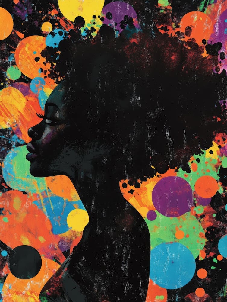 Afro Girl Canvas Print 1