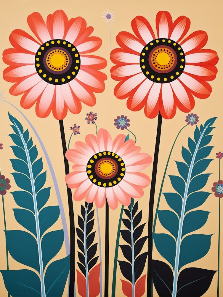 Flower Motif Painting Cosmos 4