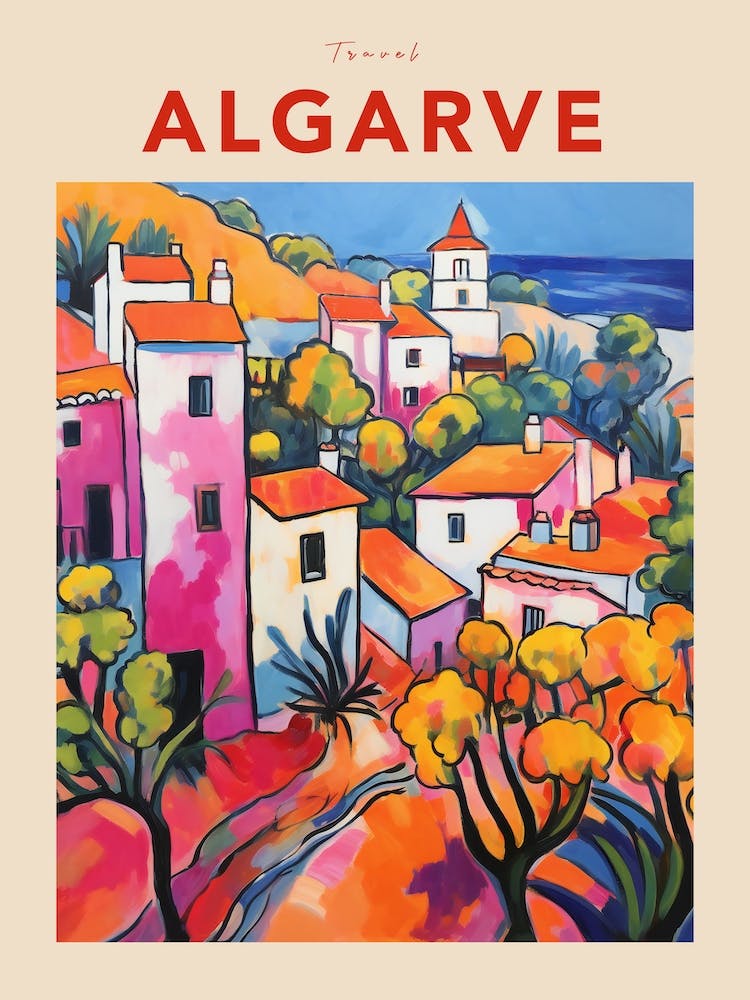 Algarve Portugal 2 Fauvist Travel Poster