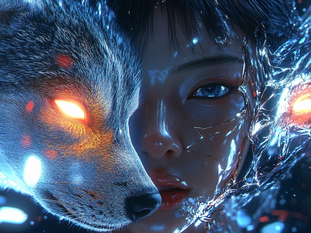 Wolf und Mädchen