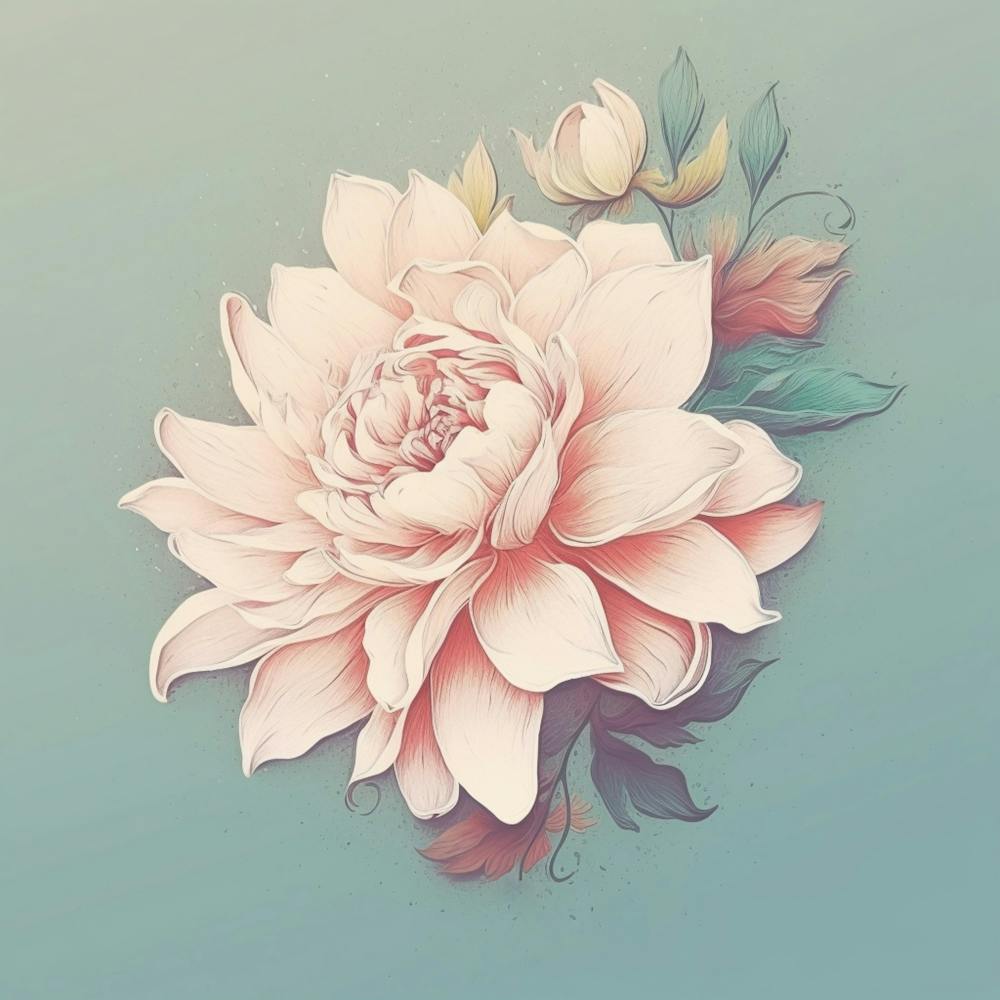 Pastell Pink Blumen Blüte Illustration Malerei