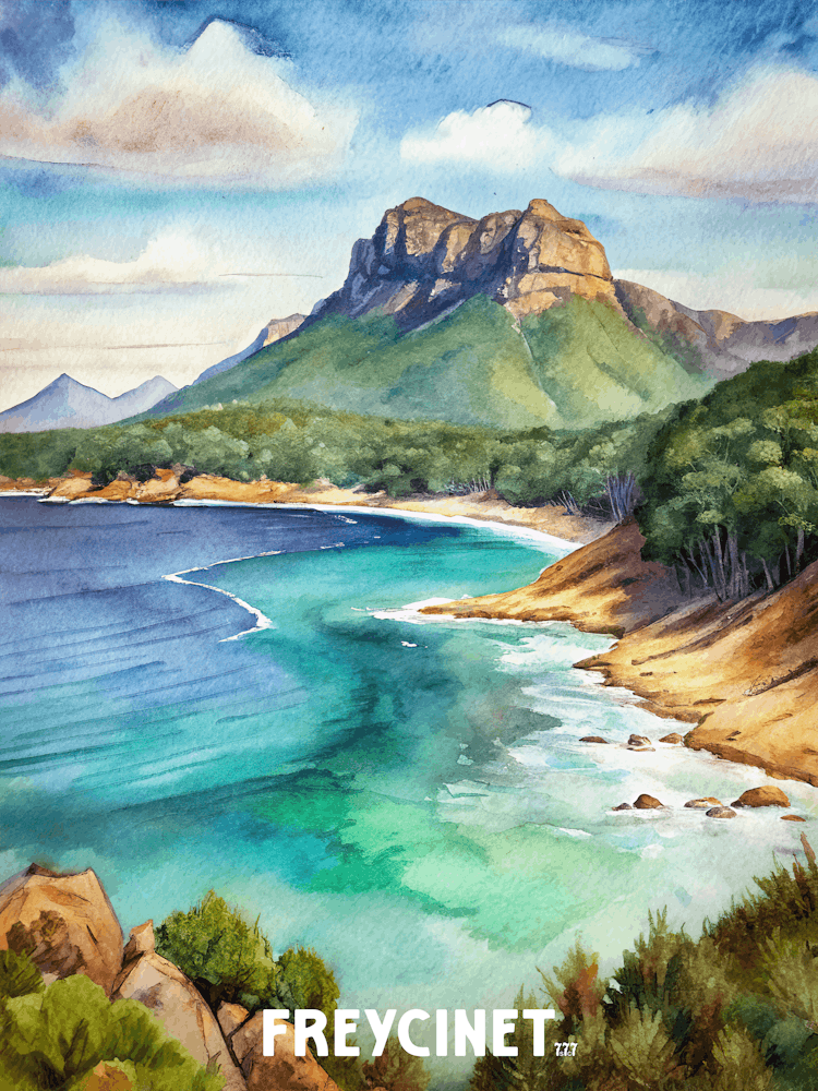 Freycinet National Park Watercolor Painting