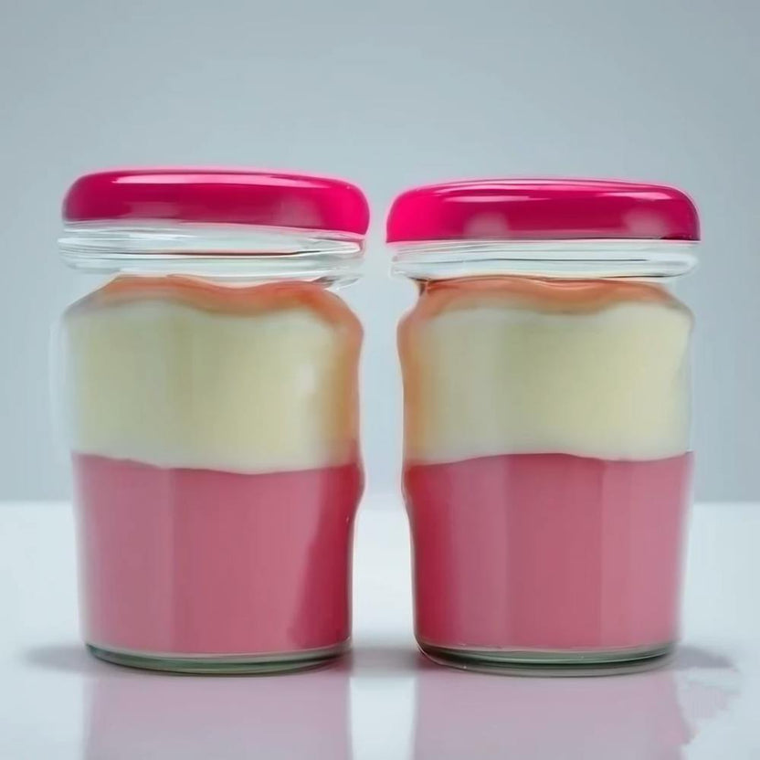 Pink And White Jars With Cream