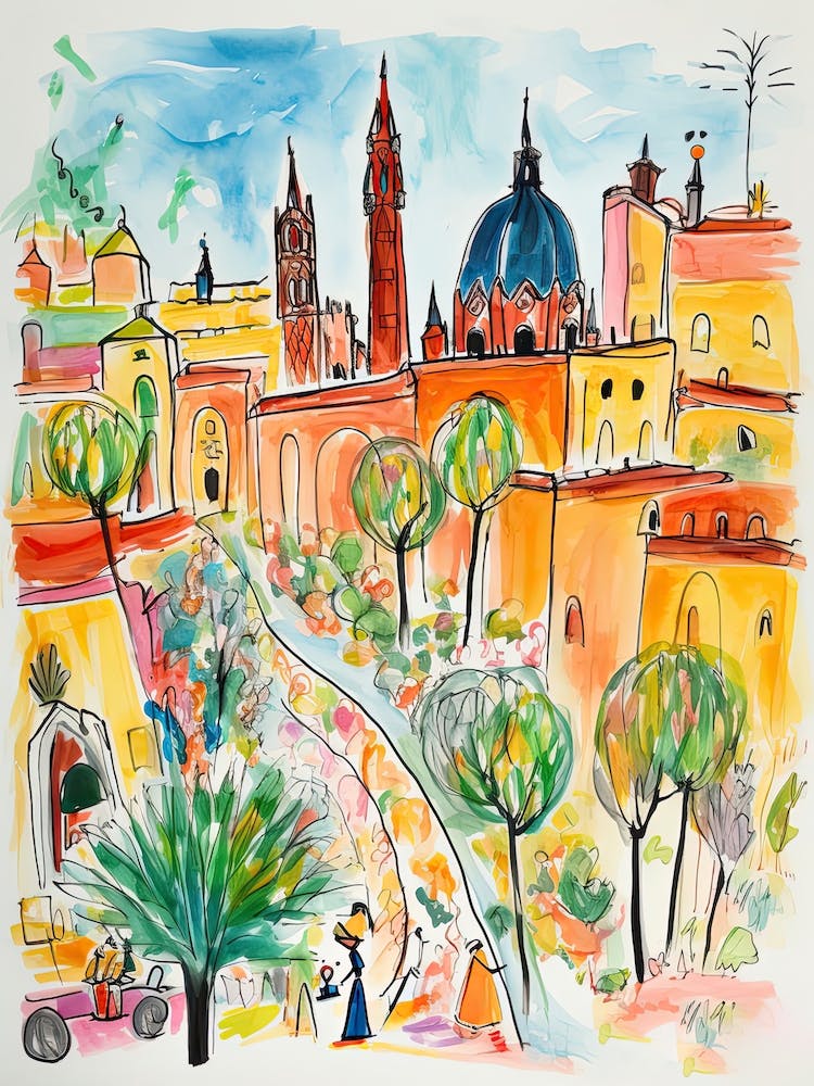 Mexico, Dreamy Storybook Illustration 1