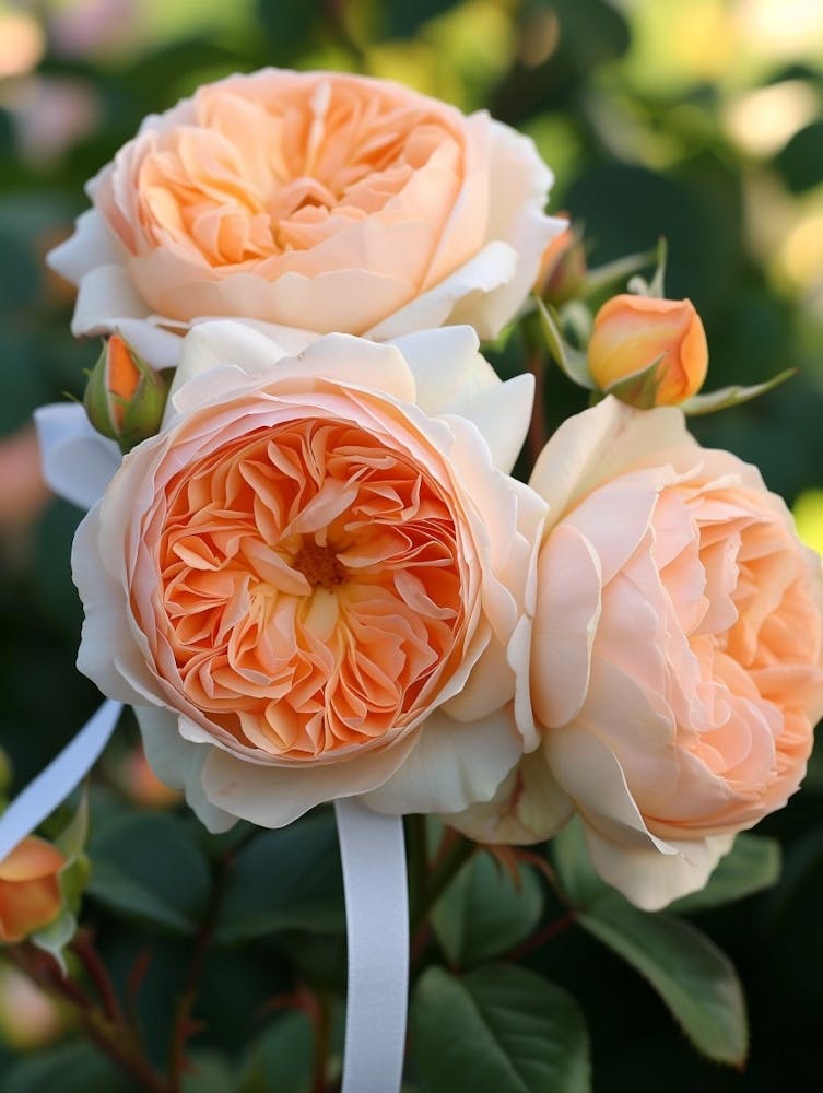 English Roses Painting Rose With A Ribbon 4