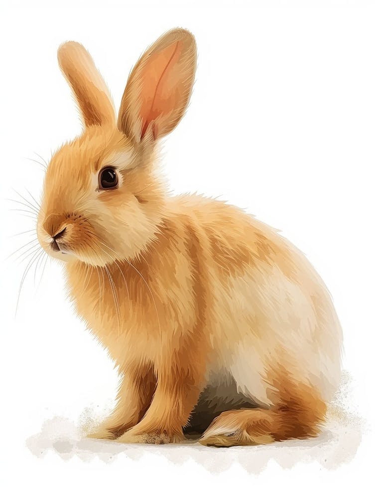 Chinchilla Rabbit Nursery Illustration 4