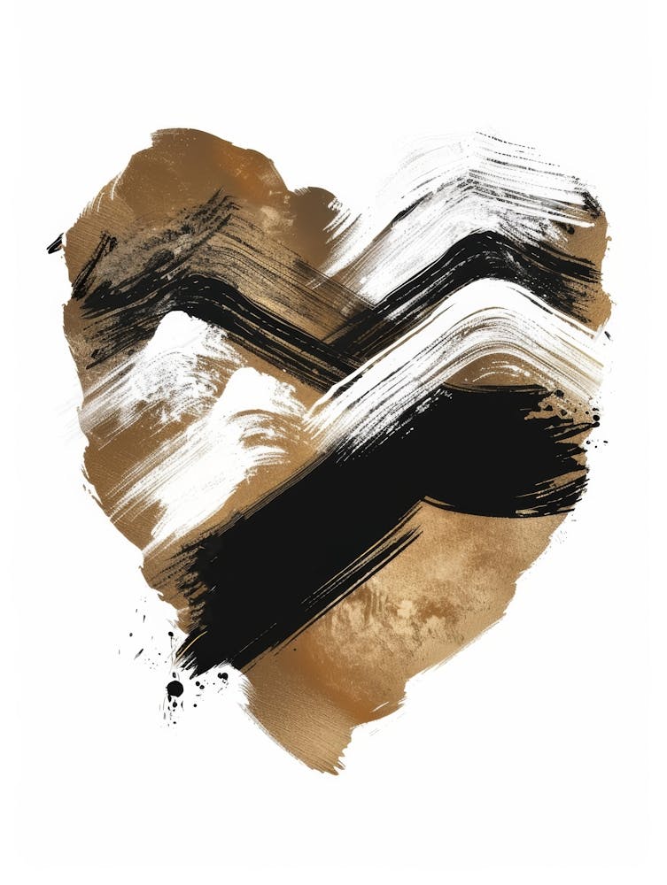 Gold And Black Heart