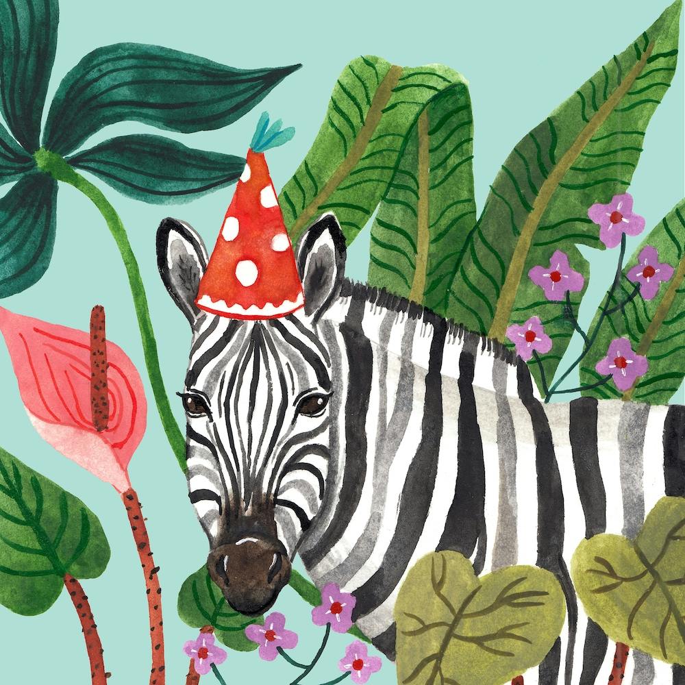 Party Zebra Square