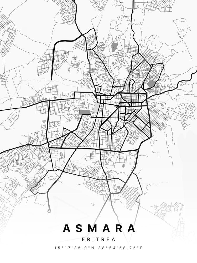 Asmara Eritrea White Map