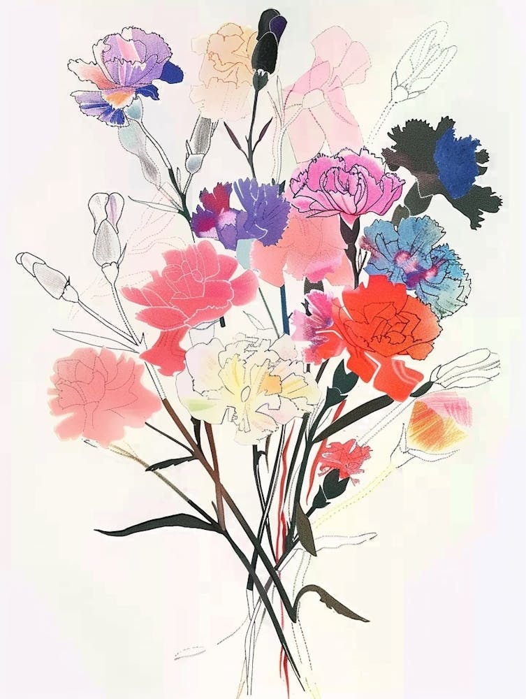 Carnation 2 Collage Flower Bouquet