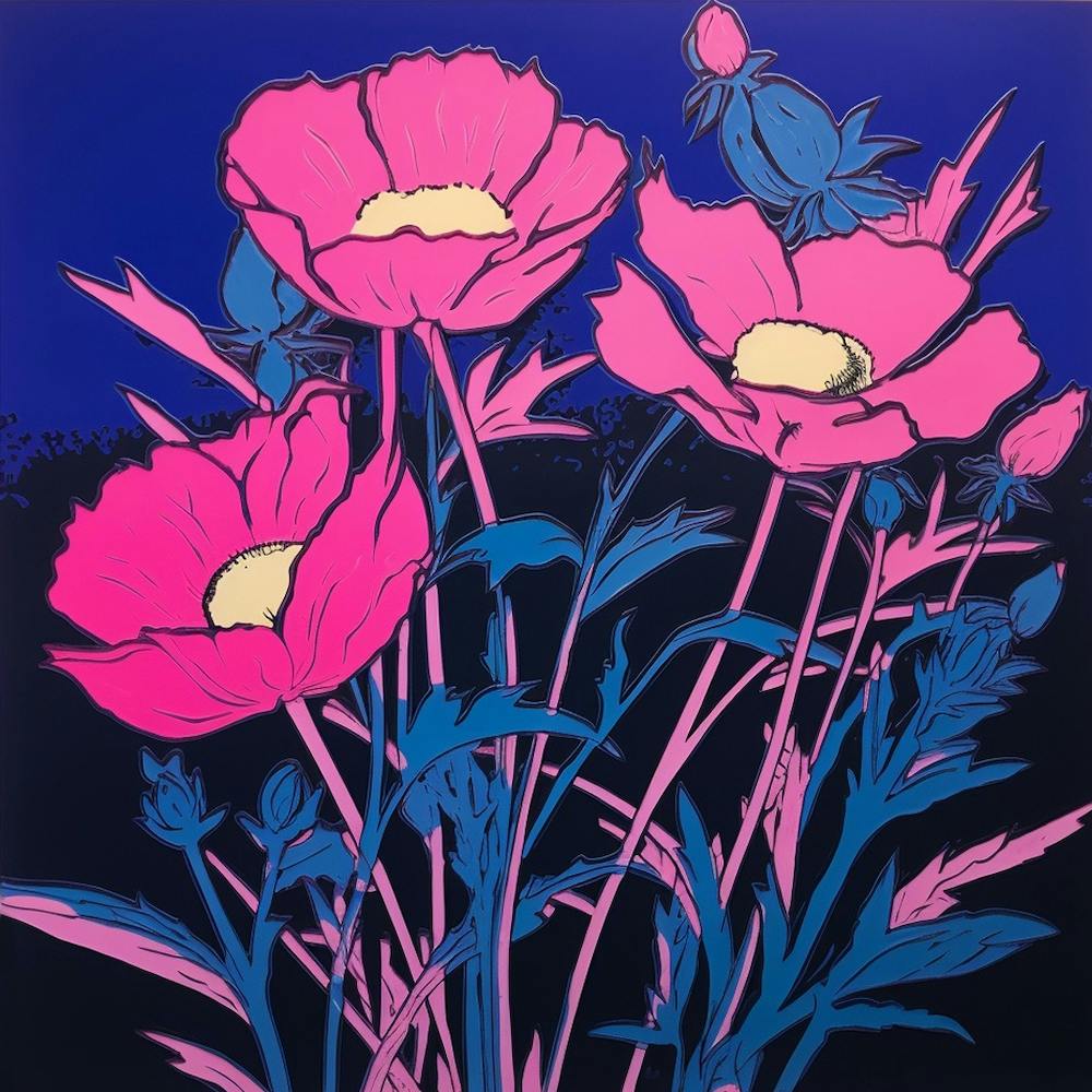 Oxeye Daisy 2 Pop Art Illustration Square