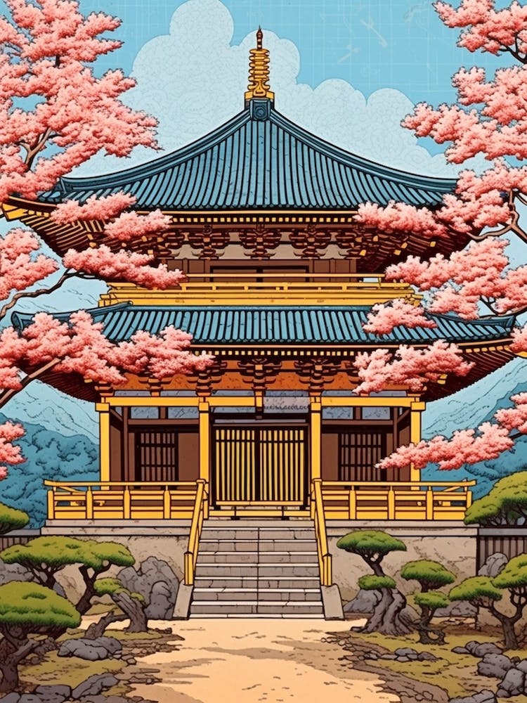 Nara Park, Japan Vintage Travel Art 4