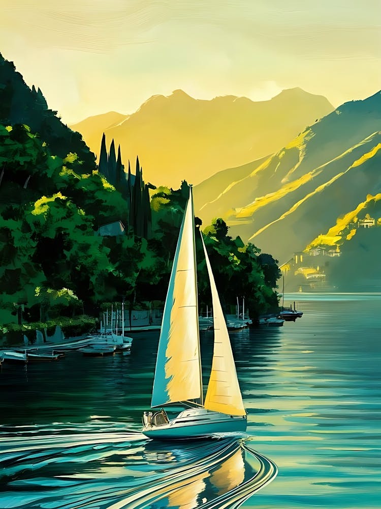 Sailboat On Lake Como